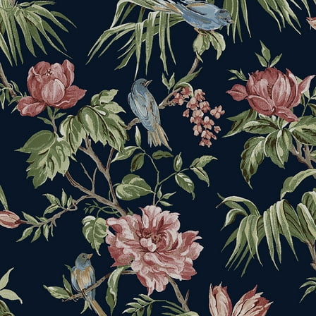 NEXT Birds and Blooms Navy Wallpaper