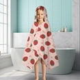 thumbnail image 6 of Strawberry Plants Fruit Flower Pink Pattern Hooded Bath Towel，50"x30" for Ages 3 To 12 Kids, Quick Dry Lightweight Soft Microfiber Hood Beach Towel Cover Up for Kids, 6 of 7