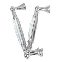 KALLORY 2Pcs Long Drawer Handles Silver Crystal Glass Cabinet Pulls for Home Furniture Use