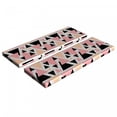 thumbnail image 1 of Geometric Bench Cushion Set of 2, Modern Composition with Different Colored Triangles Doodle Shapes, Standard Size Foam Pad and Decorative Cover, Peach Coral Black, by Ambesonne, 1 of 4