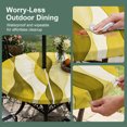 thumbnail image 3 of Round Outdoor Tablecloth with Umbrella Hole and Zipper, Yellow Stripes Fitted Table Cover with Elastic Edge for 36-44 Inch, Retro Farmhouse Gradient Ripple Pattern Waterproof Patio Tablecoths, 3 of 9