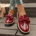 thumbnail image 6 of Bkhluea Women Patent Bow Chunky Platform Loafers Slip On Comfortable Footwear For Office Work Daily Casual Outdoor Activities, 6 of 7