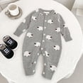 thumbnail image 2 of 2-3 Years Toddler Boys Girls Ribbed Solid Rompers,Henley Button Design Long Sleeve Baby Jumpsuit,Soft Warm Fall Winter Unisex Onesie for Infant 12 18 24 Months 2T 3T,Grey, 2 of 8