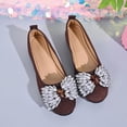thumbnail image 5 of Women's Round Toe Flat Slip On Shoes, Sparkly Rhinestone Bow Decor Faux Suede Ballet Flats, Elegant Dress Shoes for Wedding Party, 5 of 9