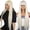 White, variant on Wig, women's bangs mid split long straight hair set suitable for daily and party use