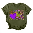 thumbnail image 5 of TSADFHJI Chandail en Molleton Col Rond Femme TP Femmes Décontracté Mardi Impression Chemises Col Rond Manches Courtes Tee Tops Tunique Blouse L Vert, 5 of 5