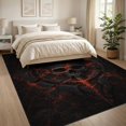 thumbnail image 3 of ODIKA 8'x10' Washable Area Rug Vivid Orange Black Gothic Skull Cracks Design Intricate Geometric with Fiery for Living Room, Under Sectional, Family , Durable, Non-Slip, 3 of 7