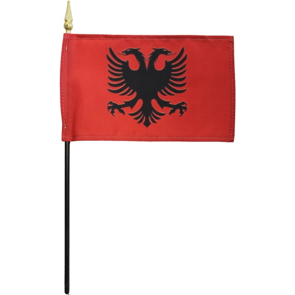 Albania - 4"X6" Stick Flag