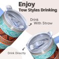 thumbnail image 4 of 20oz Insulated Tumbler with Lids and Straws, Bohemian Stainless Steel Travel Coffee Cup, Double Wall Vacuum Leakproof Boho Style, 4 of 5