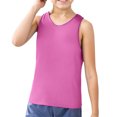 thumbnail image 6 of Little Boys Solid Color Sleeveless T-Shirt Tank Top Athletic Casual Tank Top Against Clothing Pink，3-9Y, 6 of 6