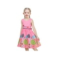 thumbnail image 2 of Vestido de Niña Rosa Dibujo Animado Flor Círculo Punto Corazón Colorido Primavera Verano 9-10 Años, 2 of 6