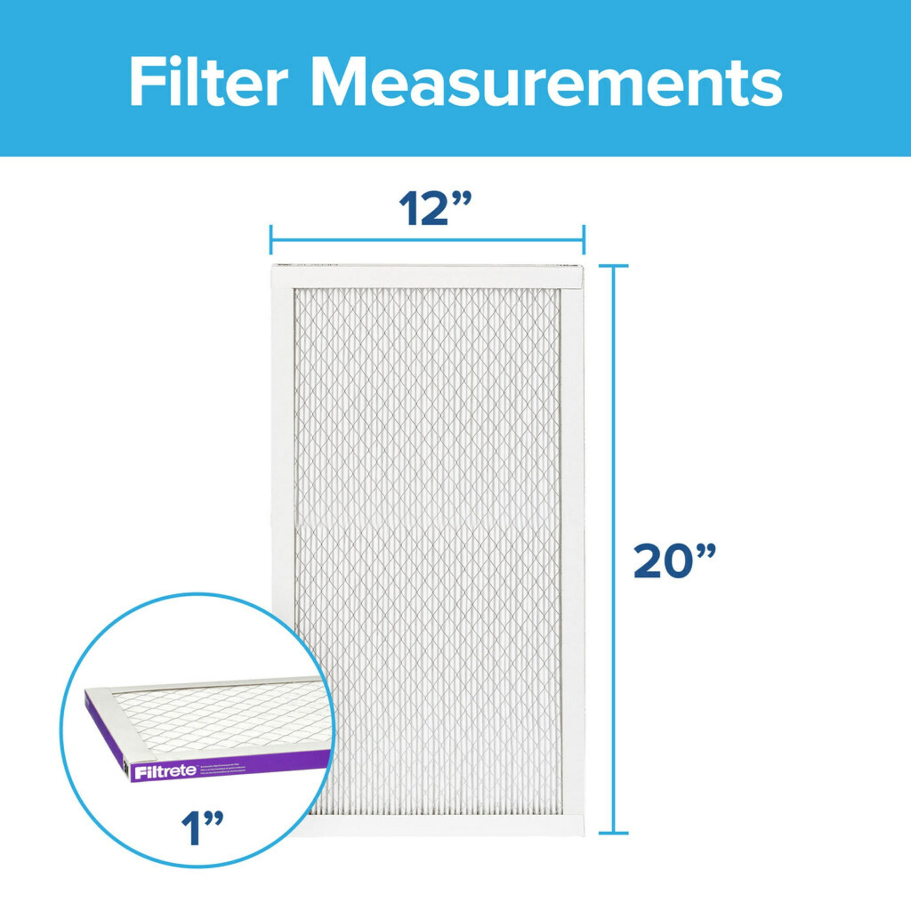 (2 pack) Filtrete 12x20x1 Air Filter, MPR 1500 MERV 12, Advanced Allergen Reduction, 1 New Filter