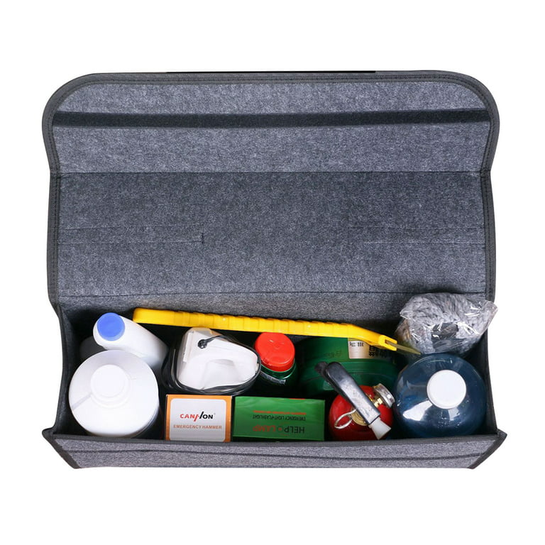 Felt Trunk Storage Bag Portable Tools Organizer Foldable Driving Bag Storage  Pouch for Car Van (Grey) 