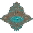 thumbnail image 3 of 67 1/4"W x 43 3/8"H x 4"ID x 2"P Melchor Diamond Ceiling Medallion (Fits Canopies up to 4"), Hand-Painted Copper Green Patina, 3 of 5