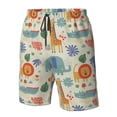 thumbnail image 6 of Uemuo Jungle Animals Pattern Men's Swim Trunks Hawaiian Beach Bathing Suit Swimsuits Beach Quick-Dry Shorts with Pockets-, 6 of 9