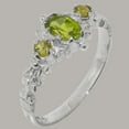 thumbnail image 2 of LBG British Made 9k White Gold Natural Peridot Womens Statement Ring - 33 size options - Size 9.25, 2 of 9