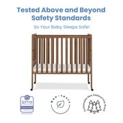 Delta Children Lee Portable Folding Mini Crib with 1.5-Inch Mattress - Greenguard Gold Certified, Chestnut