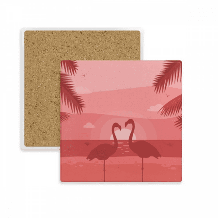 

Flango couple Red Dusk Square Coaster Cup Mat Mug Subplate Holder Insulation Stone