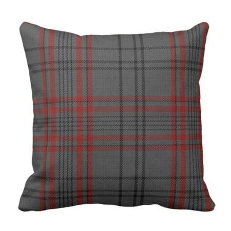 Red And Grey Pillows ARTJIA Dark Gray Charcoal Black Red Tartan Plaid Pillowcase Throw Pillow Cover 20x20 inches ()