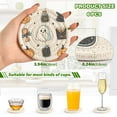 thumbnail image 2 of Yayeee 6 PCS Drink Coasters with Holder Set Woven Absorbent Round Tabletop Hot Pad, Halloween Ghost, 2 of 7