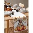 thumbnail image 3 of Table Runners 36 Inches Long Dress Scarves, Burnt Orange Thanksgiving Farmhouse Kitchen/Dining Table Runner, Short Coffee Tablerunners, Fall Plaid Pumpkins Gnomes Leaf 13x36 Inch, 3 of 7