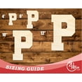 thumbnail image 3 of Unfinished Wood Varsity Team Font - P Shape | DIY Craft Cutout | up to 46" DIY 14" / 1/2", 3 of 3