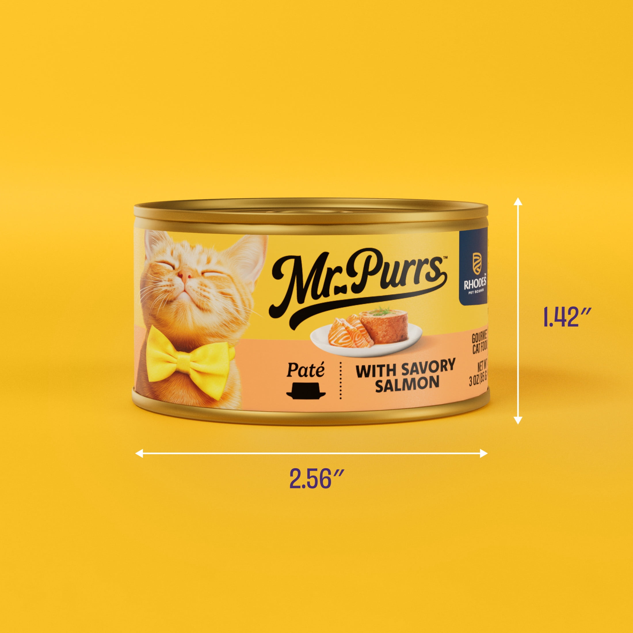 (6 pack) Mr Purrs Savory Salmon in Pate Wet Cat Food, 3 oz Can