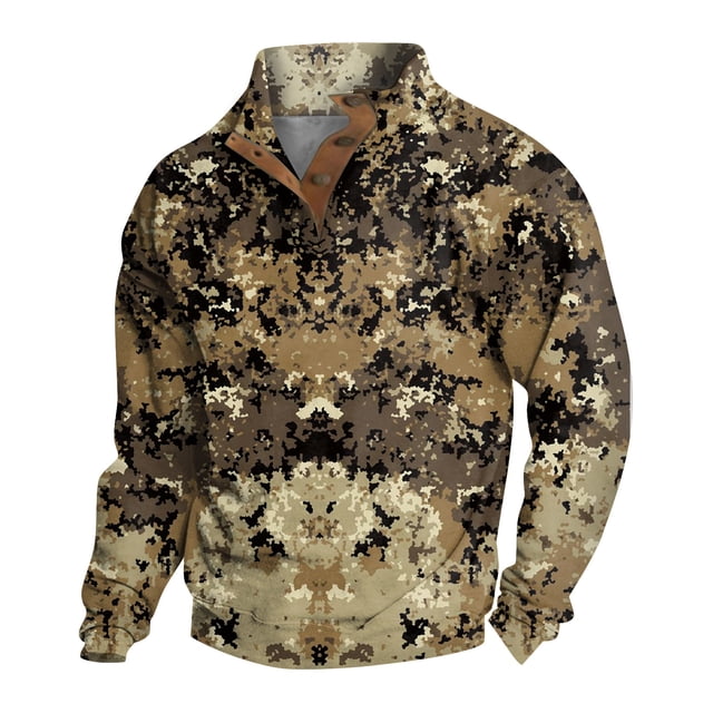 Spring And Autumn Men's Standing Collar Sweatshirt Is Outdoor Casual Sweaters Tops M