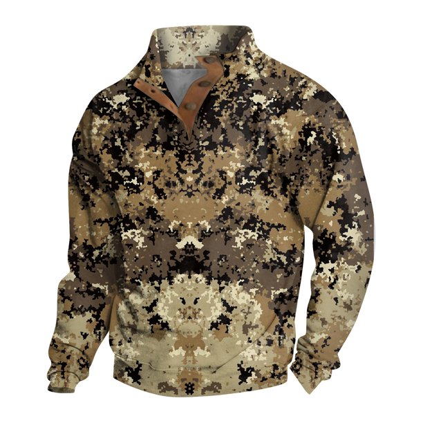Spring And Autumn Men's Standing Collar Sweatshirt Is Outdoor Casual Sweaters Tops 2XL