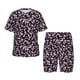 thumbnail image 1 of Fotbe Flower Pijama Estampada de 2 Piezas para Niños – Ropa de Dormir de Manga Corta Cómoda para Niños y Niñas, Camiseta y Shorts de Algodón-Small, 1 of 6