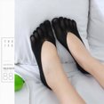 thumbnail image 2 of Cdudpw Women's Toe Socks Summer Cotton Mesh Breathable Running Five Finger Low Cut Ankle Socks,5 Pairs (Black,One Size), 2 of 9