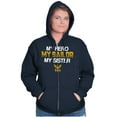 thumbnail image 4 of US Navy Logo My Sister Hero Sailor Unisex Plus Size Zip Hoodie Brisco Brands 5X, 4 of 5