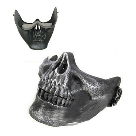 THZY Skull Skeleton Airsoft Paintball Half Face Protect Mask For Halloween