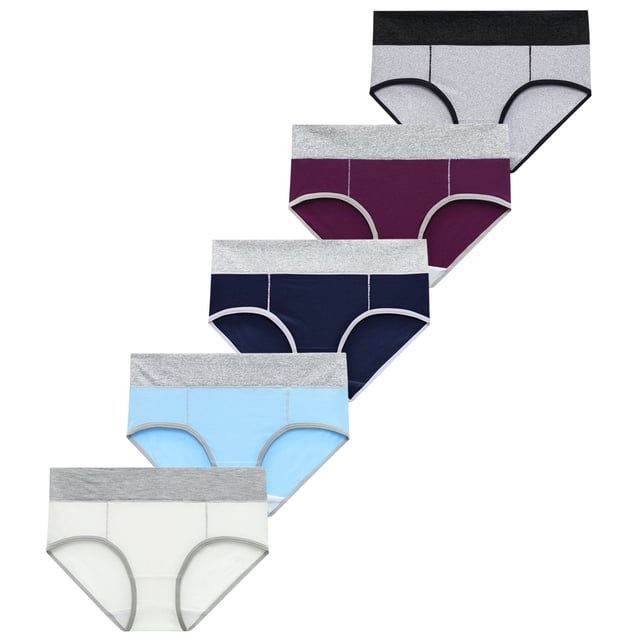 WZXFASHION Women Solid Color Patchwork Briefs Panties Underwear Knickers Bikini Underpants Intimates Multicolor XXXXL