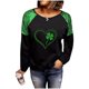 thumbnail image 5 of RKSTN Women's St Patrick's Day T Shirts Top Oversized Crewneck Glitter Luckys Irish Shamrocks Paddy's Day Graphic Print Long Sleeve Shirt Womens Casual Plus Size Round Neck Loose Fits Comfy Tees, 5 of 9