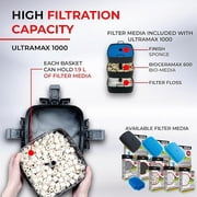 Aquael Ultramax 1000 Canister Fish Tank Filter - Aquarium Sponge Filter System - Large Aquarium Water Filter Pump 25-75 Gallons