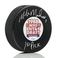 thumbnail image 1 of Mike Modano Signé Rondelle de Repêchage d'Entrée NHL 1988 avec Note de 1re Sélection, 1 of 1