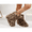 Leopard, variant on Women's Faux Fur Fluffy Short Snow Boot Mid-Calf Boots - Warm Comfortable Outdoor Flat Shoes