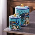 thumbnail image 4 of Chinese ceramic peacock enamel storage jars with lids, tea caddy, for tea, coffee, spices and sweets, 4 of 11