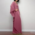 thumbnail image 4 of TMOYZQ Caftans for Women Solid Color Chiffon Plus Size Kaftan Dresses Beach Cover Up V Neck Batwing Sleeve Caftans Loungewear, 4 of 6