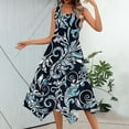 thumbnail image 1 of WILLBEST Robes de Soirée pour Femmes Mode Printemps et Été Ourlet Irrégulier Rétro Col Rond Sans Manches avec Poches Style Plage Décontracté Dress 2, 1 of 3
