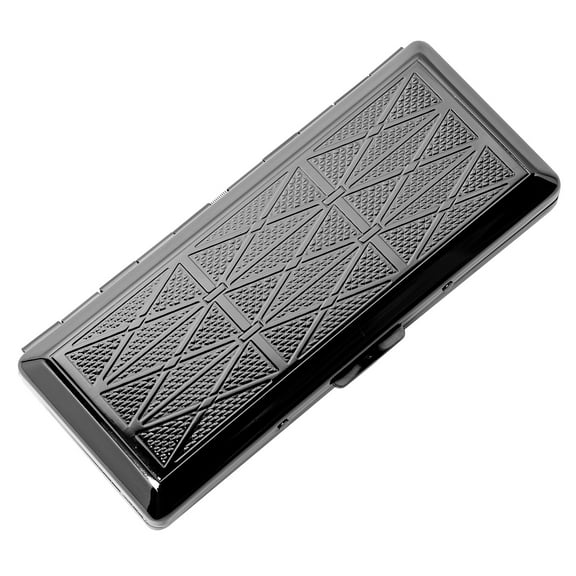 Metal Cigarette Case - Retro Fashion, Holds 10 Cigarettes 100 Cigarettes (W49 Gun Black)
