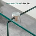 thumbnail image 5 of ivinta Narrow Glass Console Table with Storage Modern Sofa Table Entryway Table Glass Writing Desk Small Computer Desk TV Table Buffet Table Modern Accent Table for Small Space, 5 of 8