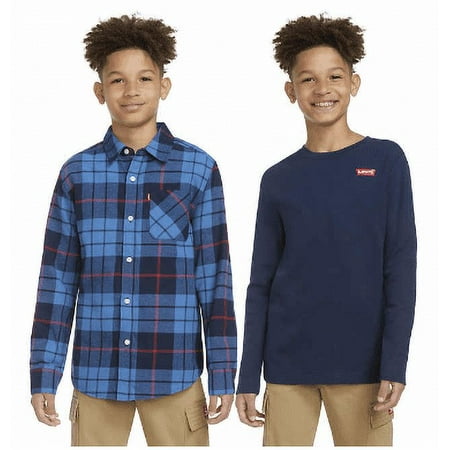 Levi's Youth Flannel & Thermal Top Set (Size XS 5/6)