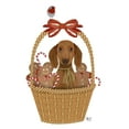 thumbnail image 2 of Fab Funky 26x31 White Modern Wood Framed Museum Art Print Titled - Christmas Des - Dog in Basket with Gingerbread Men, 2 of 4