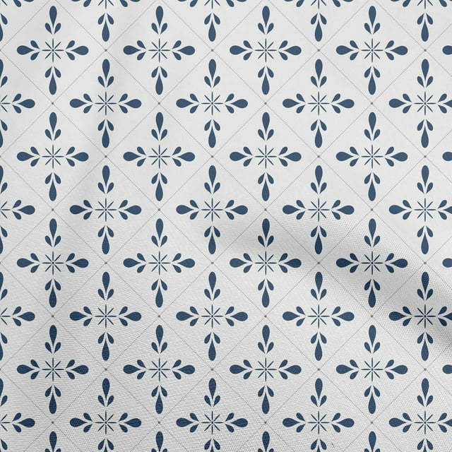 oneOone Cotton Cambric Off White Fabric Asian Block Craft Projects Decor Fabric Printed By The Yard 42 Inch Wide