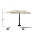 thumbnail image 4 of Emma + Oliver 15 FT Weather and Water-Resistant Triple Head Patio Umbrella with Easy Lift Crank Function in Tan, 4 of 8