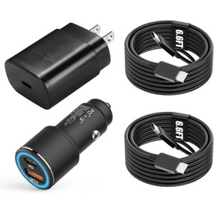 Super Fast Charger TypeC Kit 25W Wall/Car for Samsung Galaxy