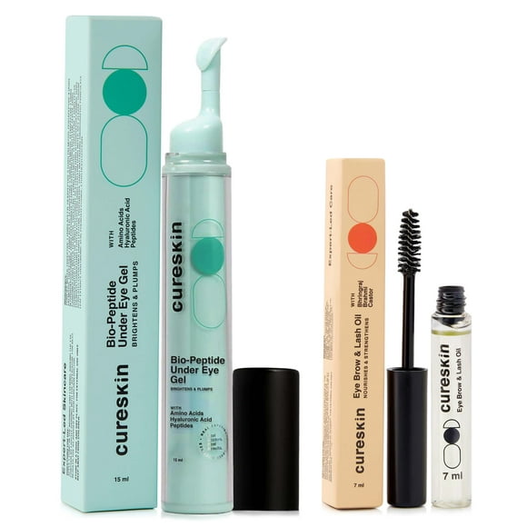 Combinación de aceite y gel peptídico para pestañas y cejas Cureskin Eye Care