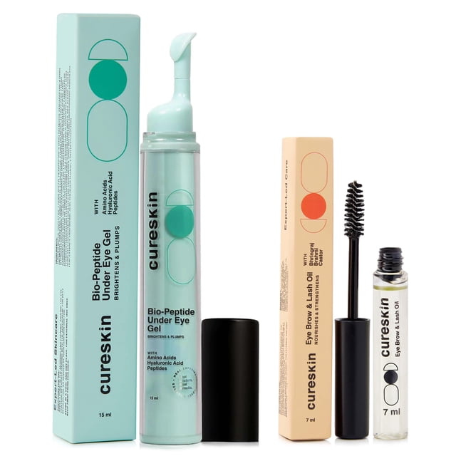 Combinación de aceite y gel peptídico para pestañas y cejas Cureskin Eye Care